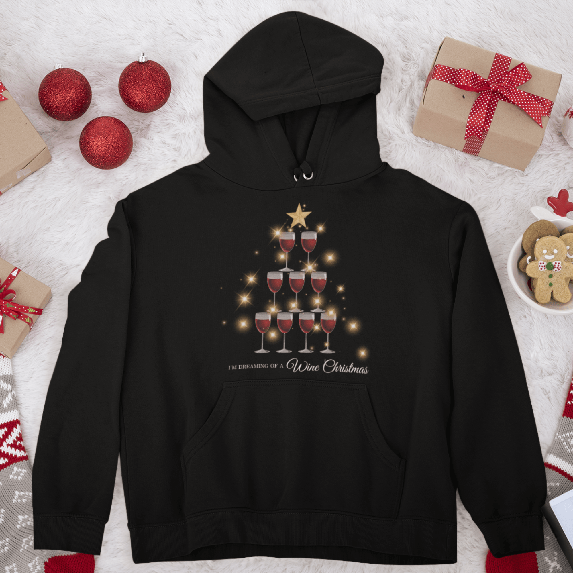 WINE CHRISTMAS - Unisex Kapuzenpullover Hoodie - DizzyDrafts.com