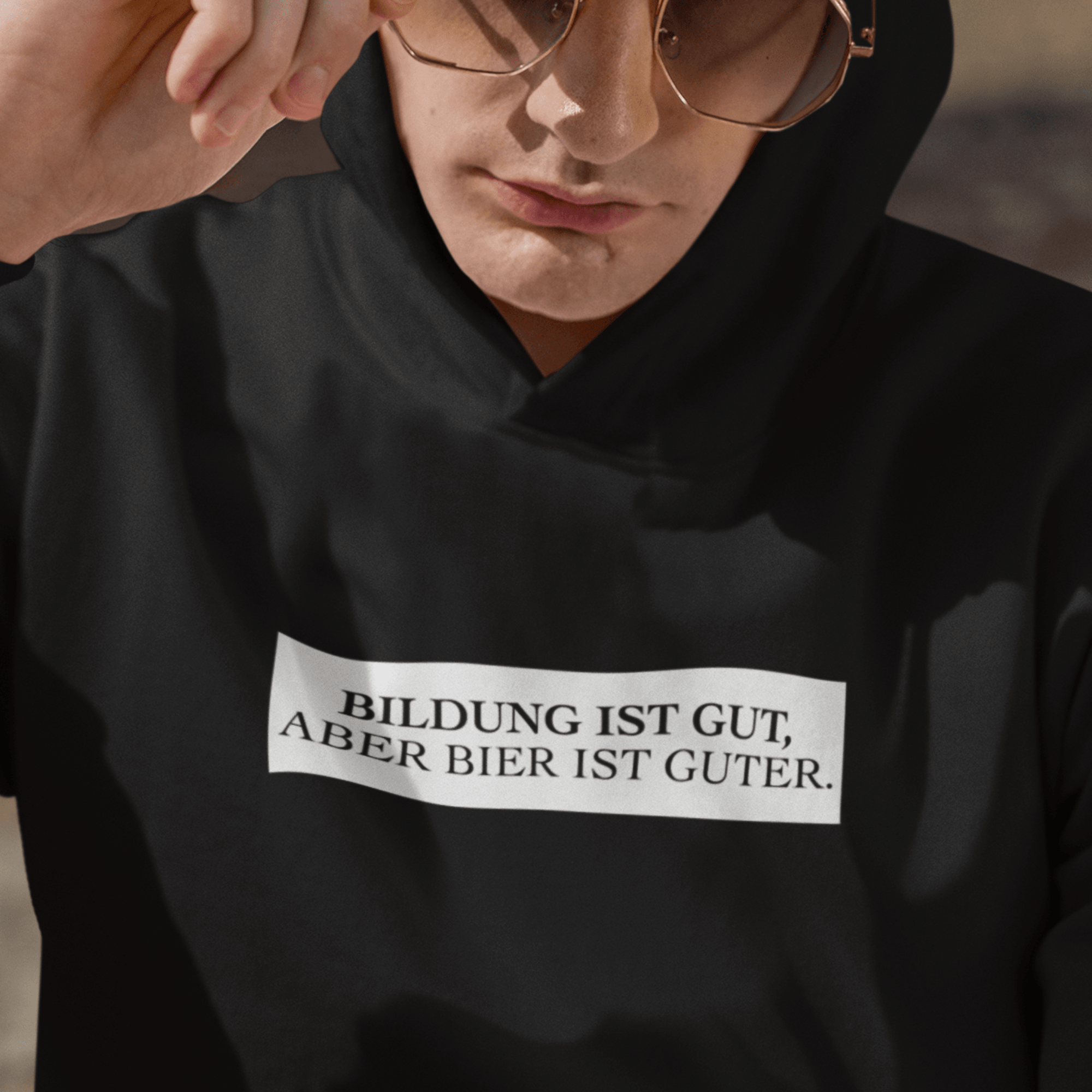 BILDUNG IST GUT, BIER - Unisex Kapuzenpullover Hoodie - DizzyDrafts.com