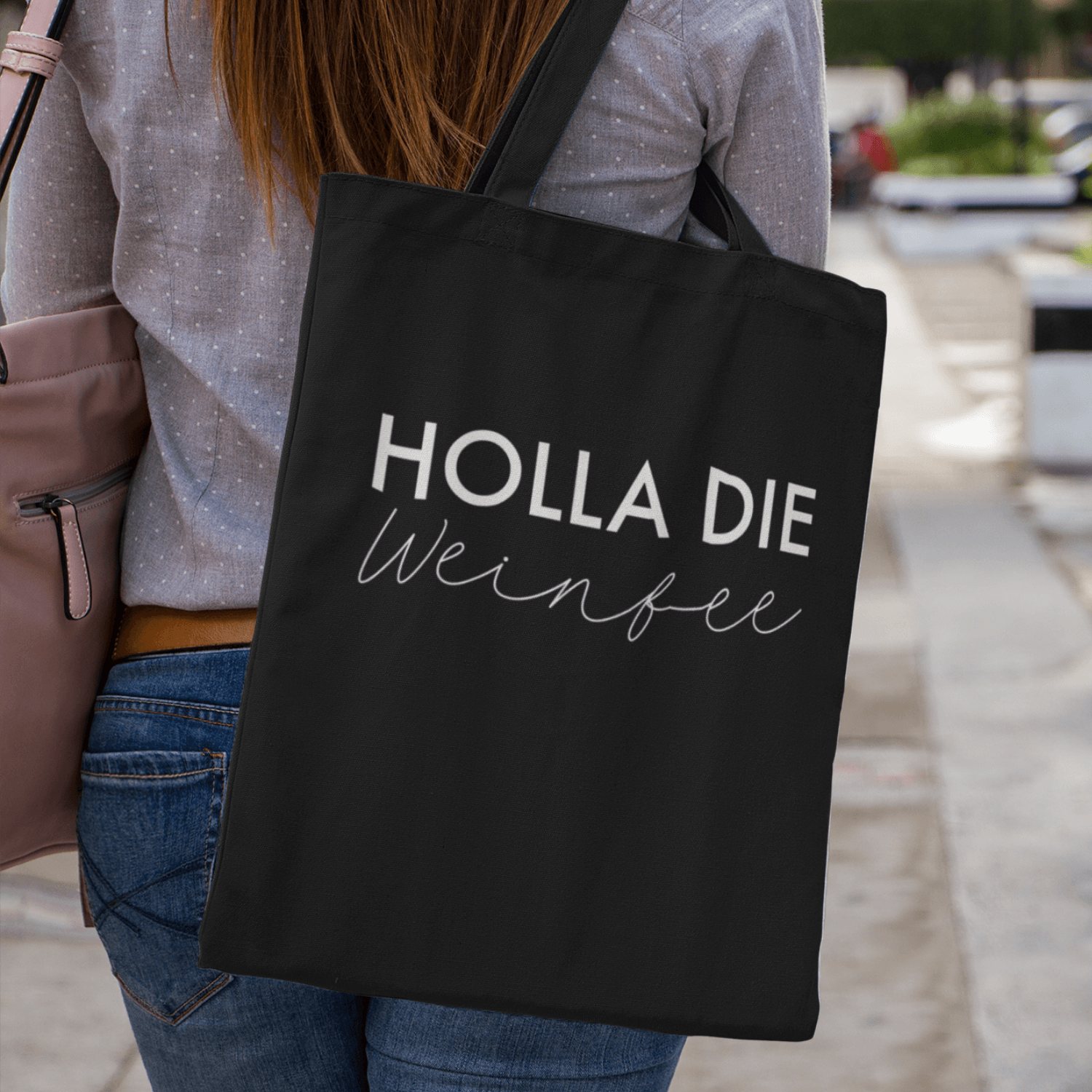 HOLLA DIE WEINFEE - Jutebeutel (mit langen Henkeln) - DizzyDrafts.com
